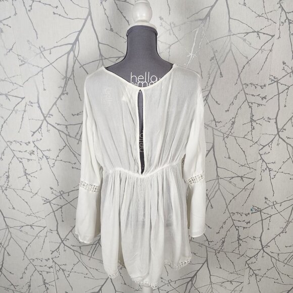 Goa by Japna White Eyelet Tie Front Beach Cover Cardigan - Picture 5 of 8